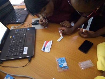 Conducting test Malaria Test